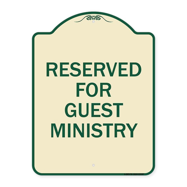 Reserved for Guest Ministry Heavy-Gauge Aluminum Architectural Sign, 24" x 18", TG-1824-23197